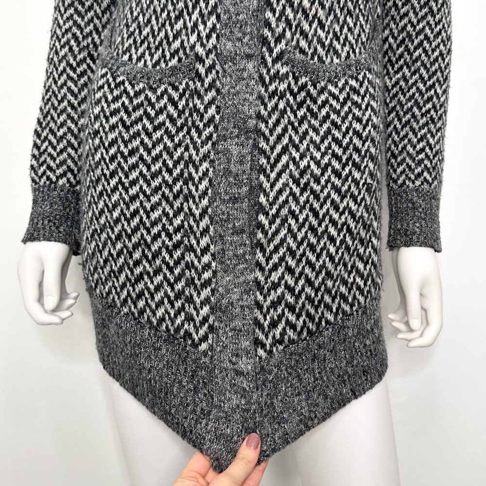 Joe’s Jeans Mohair Blend Herringbone Knit Snap Button Front Cardigan Sweater - Picture 6 of 17